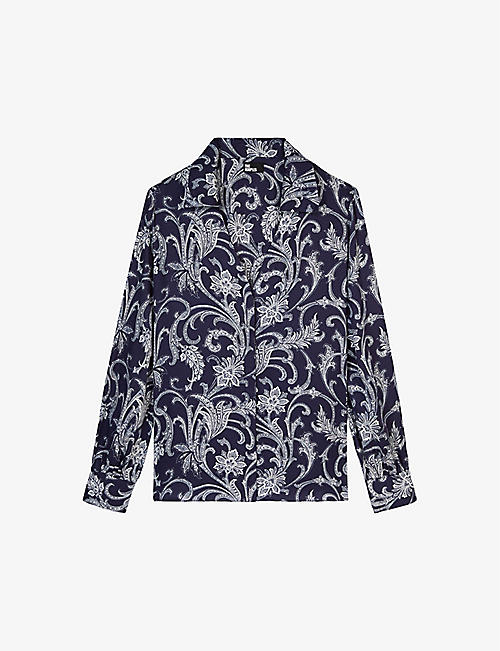THE KOOPLES: Graphic-print open-collar woven shirt