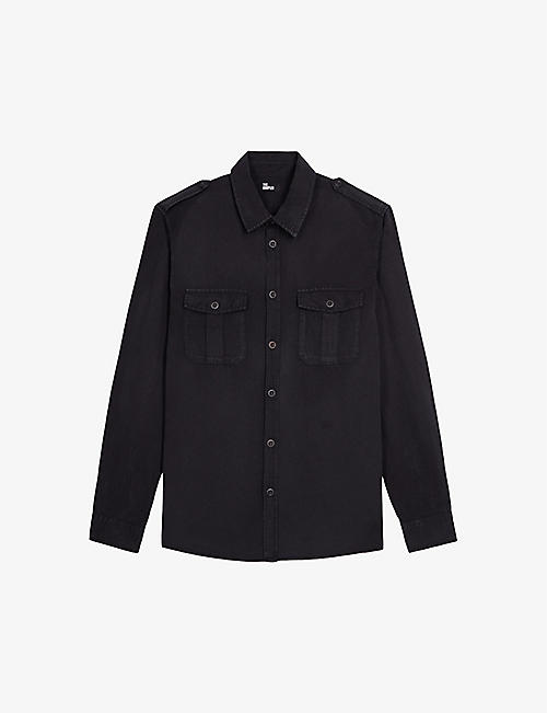 THE KOOPLES: Patch-pocket classic-collar regular-fit denim shirt