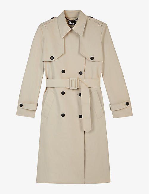 THE KOOPLES: Notch-collar double-breasted cotton-blend trench coat