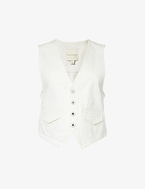 FAVORITE DAUGHTER: The Poppy V-neck cotton waistcoat
