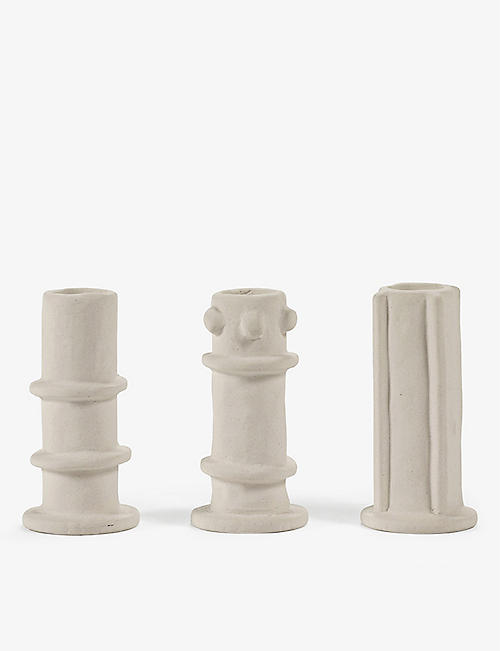 SERAX: 03 Molly stoneware candle holders set of three