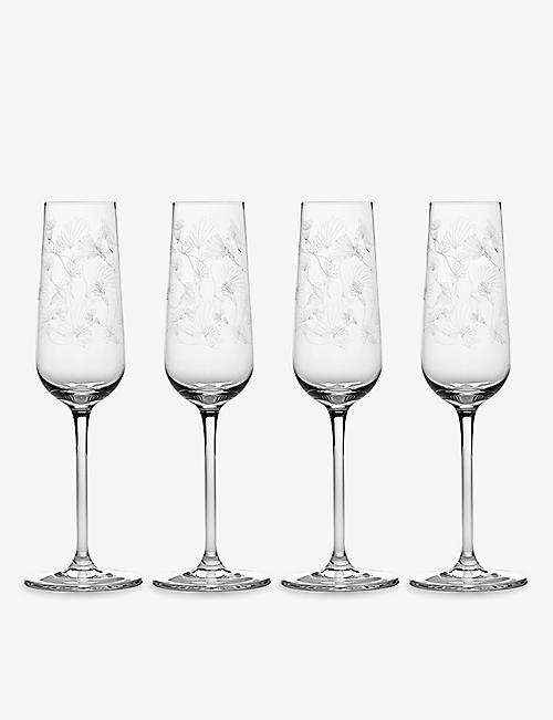 MARNI: Serax x Marni Midnight Flowers champagne flute glasses set of four