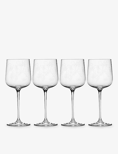 MARNI: Serax x Marni Midnight Flowers white wine glasses set of four