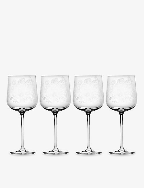 MARNI: Serax x Marni Midnight Flowers red wine glasses set of four