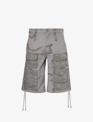 MARINE SERRE: Regen Camo canvas shorts