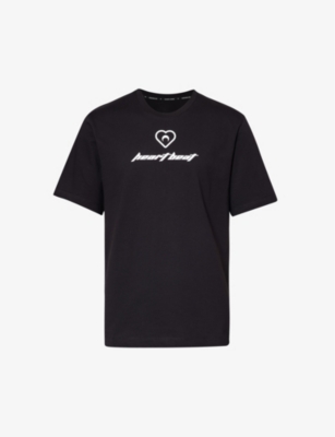 MARINE SERRE: Brand-print round-neck cotton-jersey T-shirt
