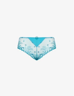 SIMONE PERELE: Délice floral-embroidered high-rise briefs