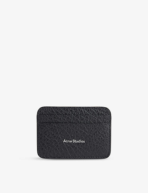 ACNE STUDIOS: Logo-embossed grained leather card holder
