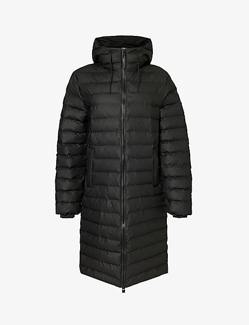 RAINS: Funnel-neck quilted shell jacket