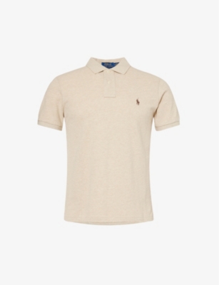 POLO RALPH LAUREN: Logo-embroidered slim-fit cotton-piqué polo shirt