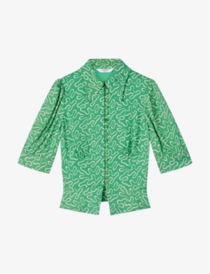LK BENNETT: Elise Spot regular-fit woven shirt