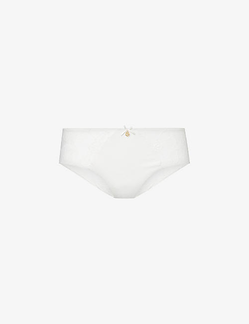 CHANTELLE: Orchids branded-charm stretch-lace briefs