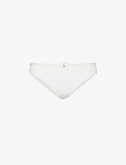 CHANTELLE: Orchids branded-charm stretch-lace briefs