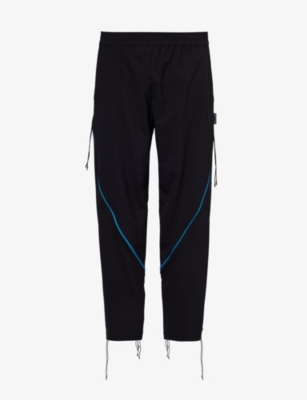 SAUL NASH: Contrast-seam tapered-leg wool-blend trousers