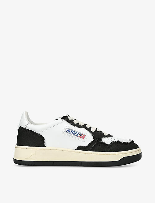 AUTRY: Medalist low-top leather and canvas trainers