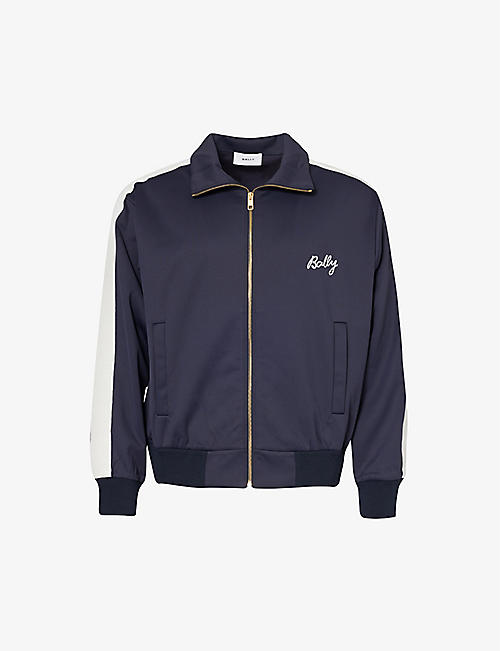 BALLY: Brand-embroidered relaxed-fit cotton-blend sweatshirt