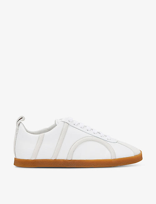 TOTEME: Logo-pattern low-top leather trainers