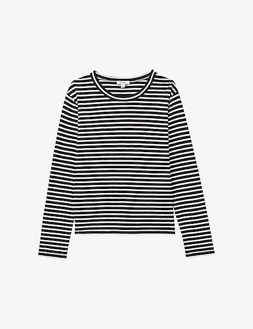 REISS: Tina crew-neck striped cotton T-shirt