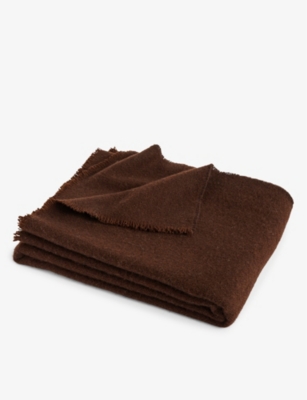 HAY: Mono frayed-edge wool blanket 180cm x 130cm