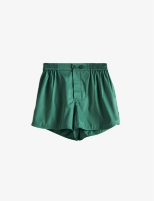 HAY: Outline contrast-trim organic-cotton pyjama shorts