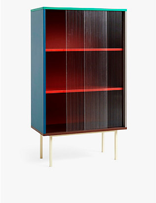 HAY: Colour Cabinet tall glass-door steel and MDF cabinet 130cm