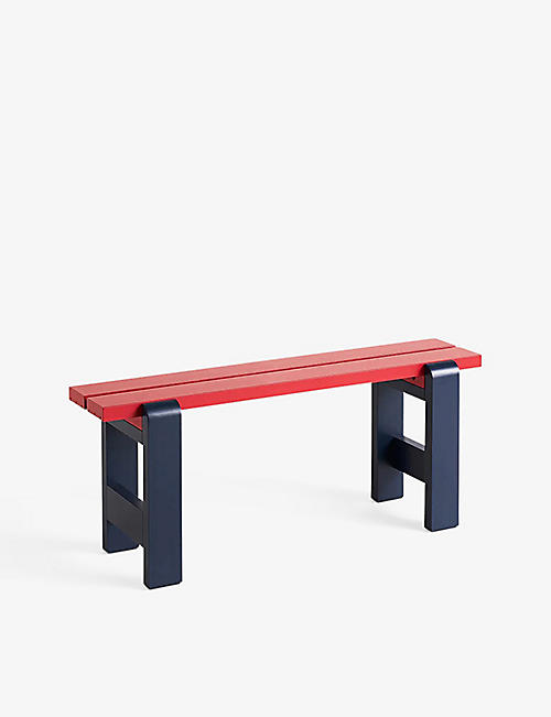 HAY: Weekday Bench Duo 111 steel and pinewood bench 111cm x 45cm