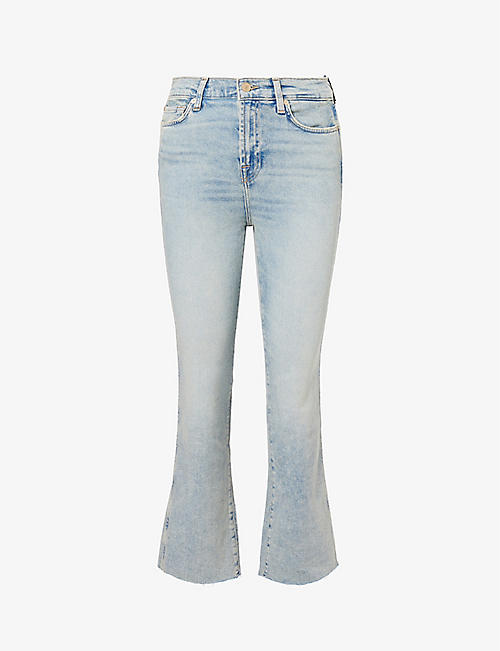7 FOR ALL MANKIND: HW slim-fit kick-flare low-rise stretch-cotton jeans