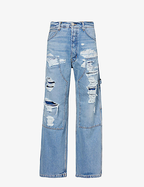 B1 ARCHIVE: Carpenter distressed wide-leg jeans
