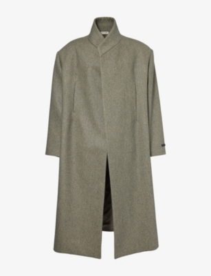 FEAR OF GOD: Oversized brand-tab relaxed-fit wool and cotton-blend coat