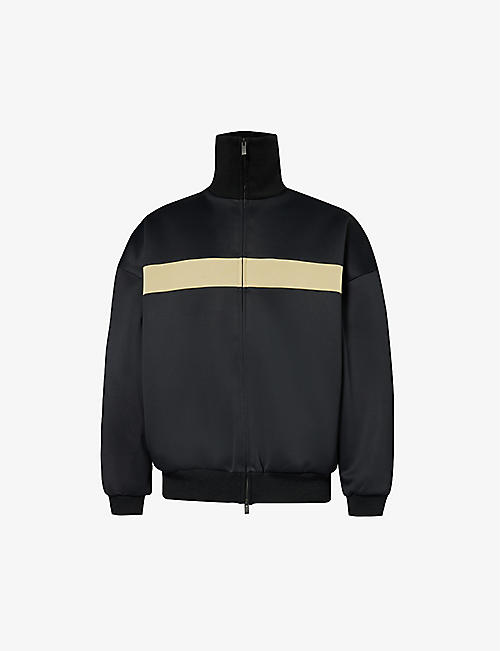 FEAR OF GOD: Track brand-patch relaxed-fit jersey jacket