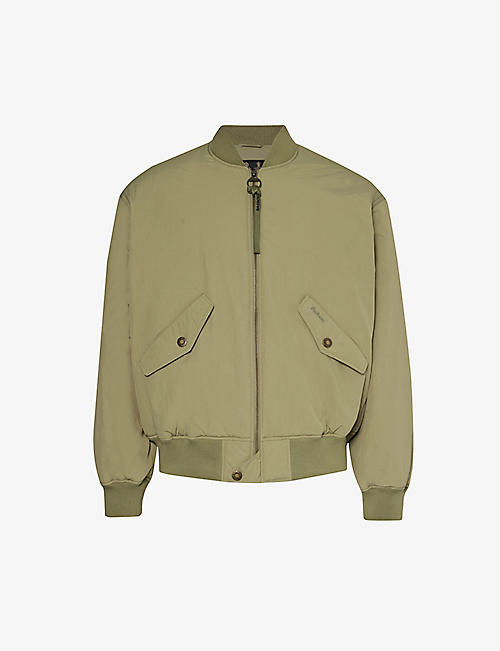 BARBOUR: Brand-embroidered boxy-fit recycled-polyamide bomber jacket