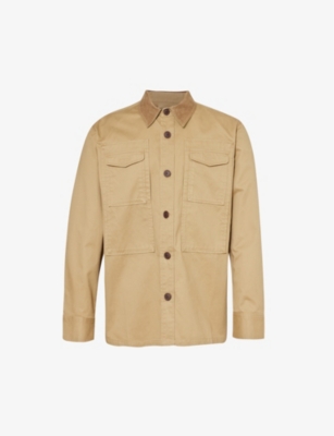 BARBOUR: Faulkner corduroy-collar cotton-twill overshirt