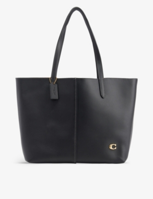 COACH: North 32 branded-plaque leather tote bag