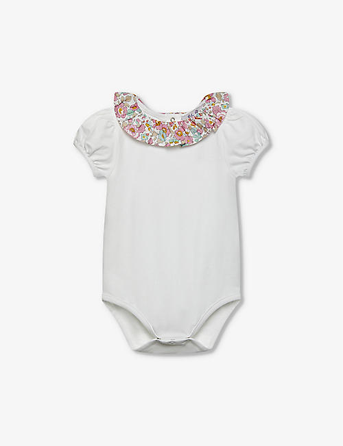 TROTTERS: Betsy willow-collar cotton bodysuit 3-24 months