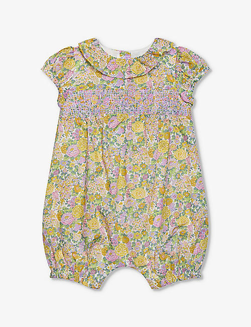 TROTTERS: Elysian Day-print cotton romper 3-24 months