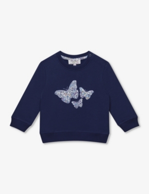 TROTTERS: Wiltshire butterfly-motif cotton sweatshirt 3-24 months