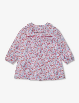 TROTTERS: Theresa-print cotton dress 3-24 months
