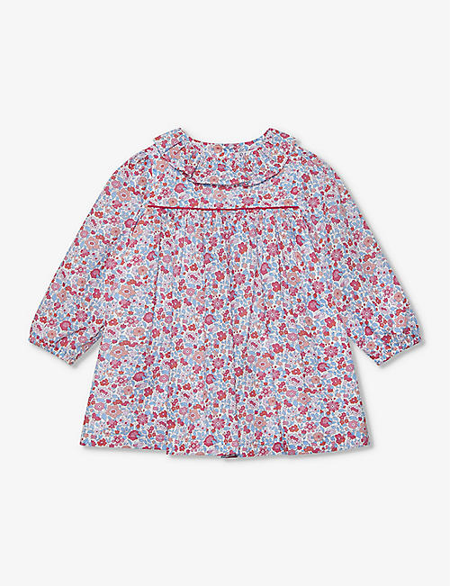 TROTTERS: Theresa-print cotton dress 3-24 months