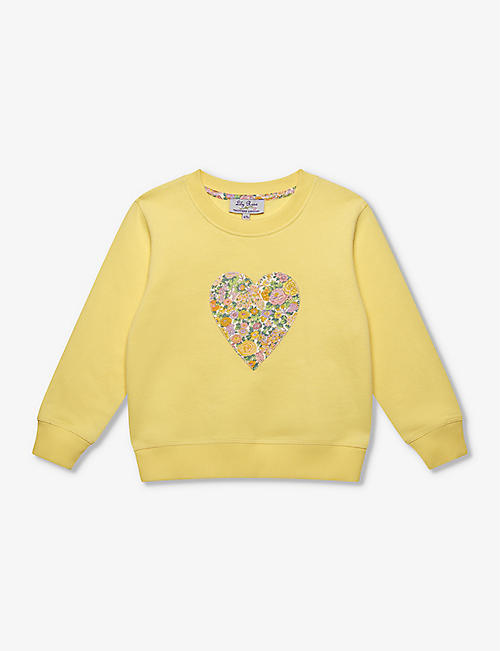 TROTTERS: Elysian Day heart-motif cotton sweatshirt 2-11 years