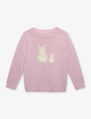 TROTTERS: Bella bunny-embroidered wool and cashmere-blend jumper 2-11 years