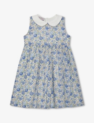 TROTTERS: Felicite floral-print collared cotton mini dress 2-11 years