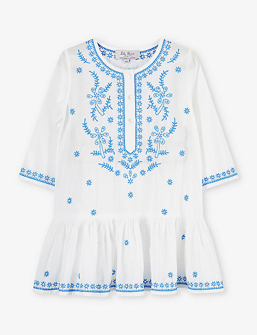 TROTTERS: Embroidered cotton kaftan 2-11 years