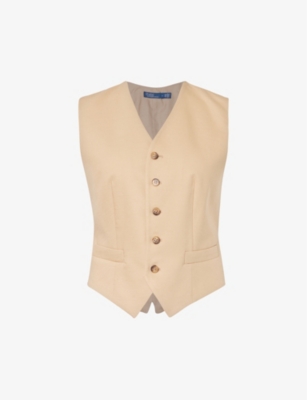 POLO RALPH LAUREN: Pauline V-neck wool and cotton-blend waistcoat