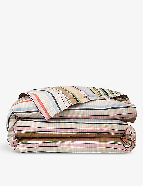 RALPH LAUREN HOME: Garet stripe cotton double duvet cover