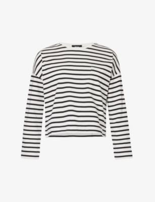 ME AND EM: Striped boxy-fit cotton-jersey top