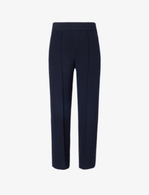 ME AND EM: Straight-leg high-rise cropped stretch-woven trousers