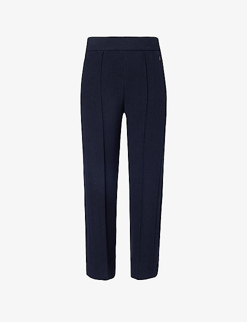 ME AND EM: Straight-leg high-rise cropped stretch-woven trousers