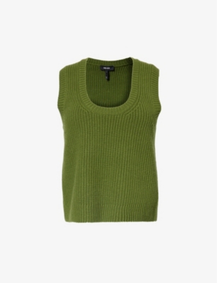 ME AND EM: Scoop-neck sleeveless wool-blend knitted vest