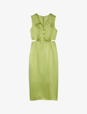 SANDRO: Button-down two-in-one woven midi dress