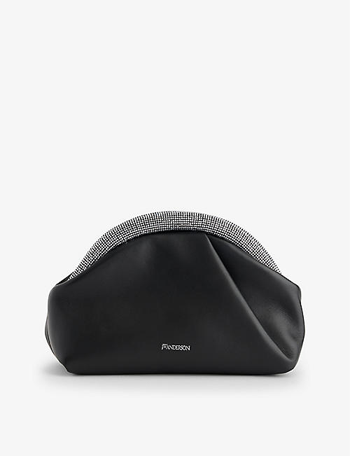 JW ANDERSON: Bumper crystal-embellished leather clutch bag